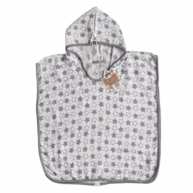 XKKO XKKO BMB Little Stars Bambusové pončo, silver, veľ. 1,  1-2roky BMBPN0701