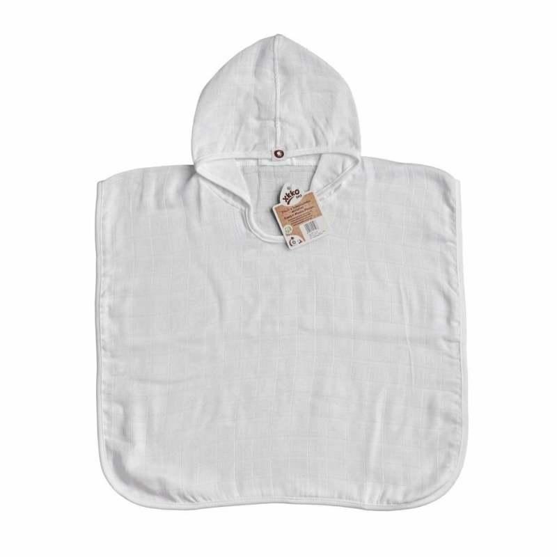 XKKO XKKO BMB Colours Bambusové pončo, white, veľ. 1,  1-2roky BMBPN1401