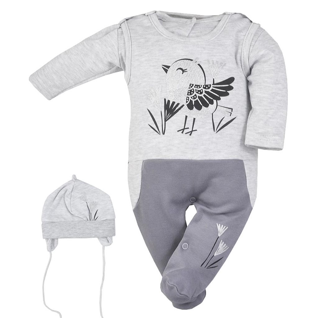Koala 3-dielna bavlnená detská súprava Koala Birdy sivá 80 (9-12m), 20C45498