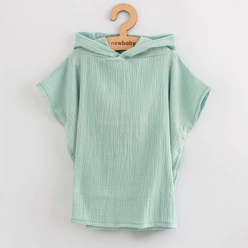 New Baby Detské mušelínové pončo New Baby Feeling mint 35 cm XS, 20C55705