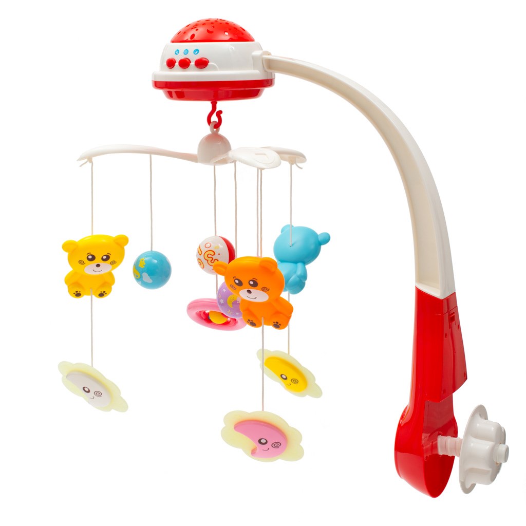 Baby Mix Kolotoč nad postieľku so svetelným projektorom Baby Mix červený , 20C37046