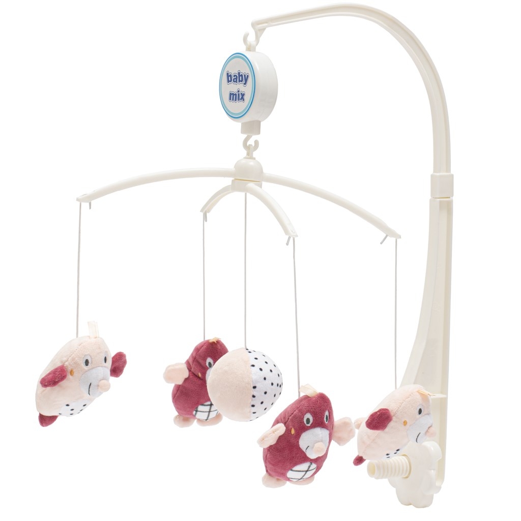 Baby Mix Kolotoč nad postieľku Baby Mix Krtkovia ružový , 20C53094
